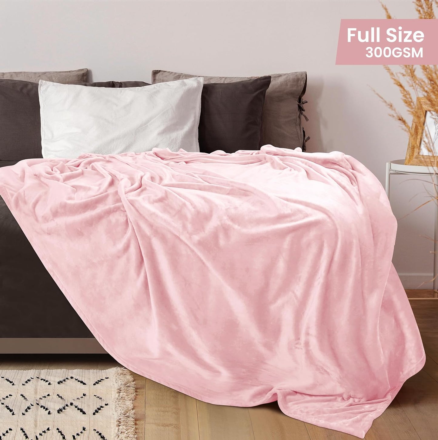 Utopia Bedding Fleece Blanket - Luxury Soft Microfiber, Anti-Static, Full Size Pink (90x84 Inch)