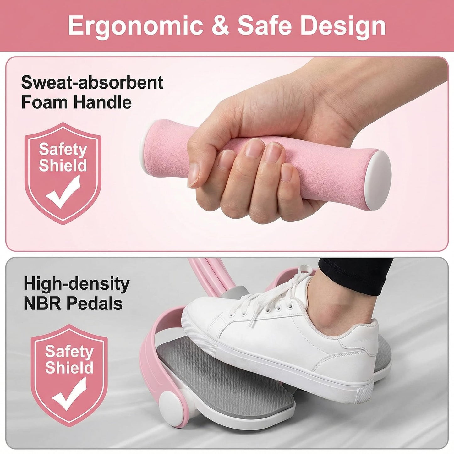 Hekisace Smart Foot Pedal Puller with Digital Counter, 6 Resistance Bands for Full Body Workout, Yoga, and Home Fitness