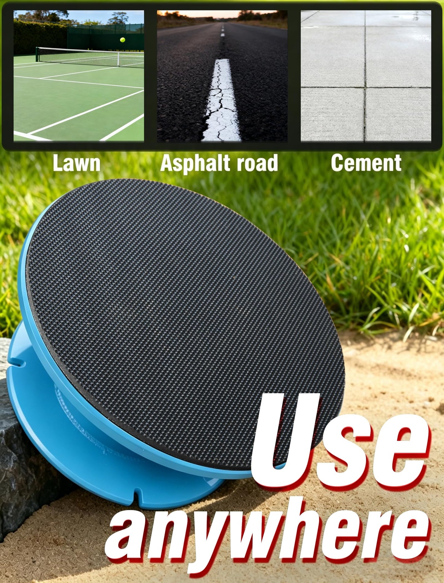 VAIIO Professional Tennis Trainer - Full Metal Portable Solo Rebounder with 3 High-Elastic String Balls, Ideal for Adults, Kids, Beginners & Advanced Players (Blue)