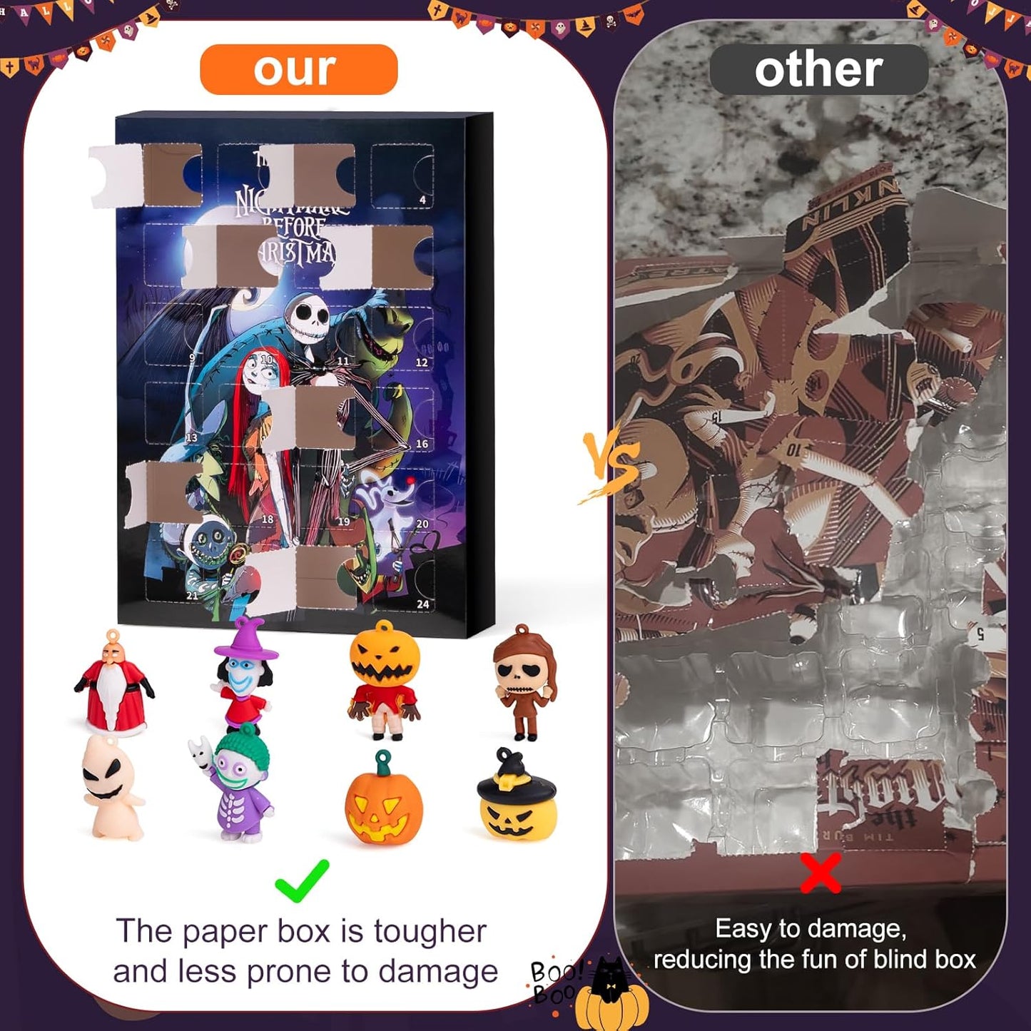 Nightmare Before Christmas Advent Calendar 2025 - 24-Day Halloween Countdown with Classic Doll Collectibles & Ornaments