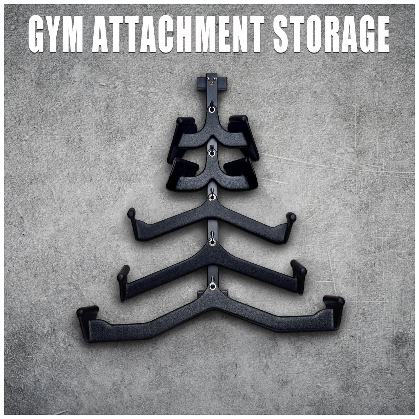 BLUSLM Wall Mounted Lat Pull Down Bar Organizer with Hooks, Home Gym Storage Rack for Lat Pulldown Attachments, Cable Attachments Rack for Gym Accessories (Cable Attachment Rack1)