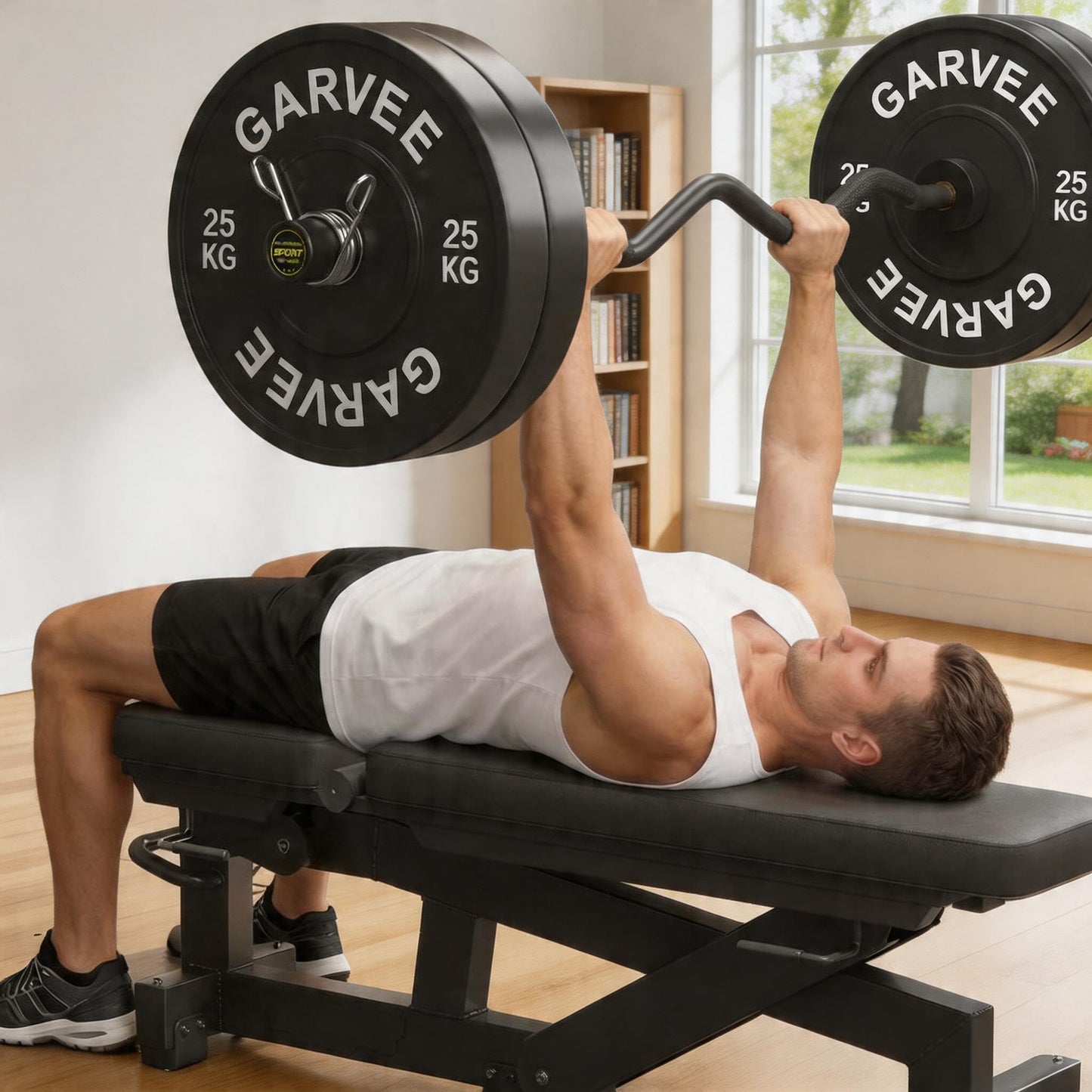 EZ Curl Barbell Bar 47" for 2-Inch Plates – Olympic Curl Bar for Bicep, Tricep, Hip Thrusts, Squat, Home Gym – 700lb Weight Capacity, Anti-Slip Diamond Knurling & Ergonomic Curved