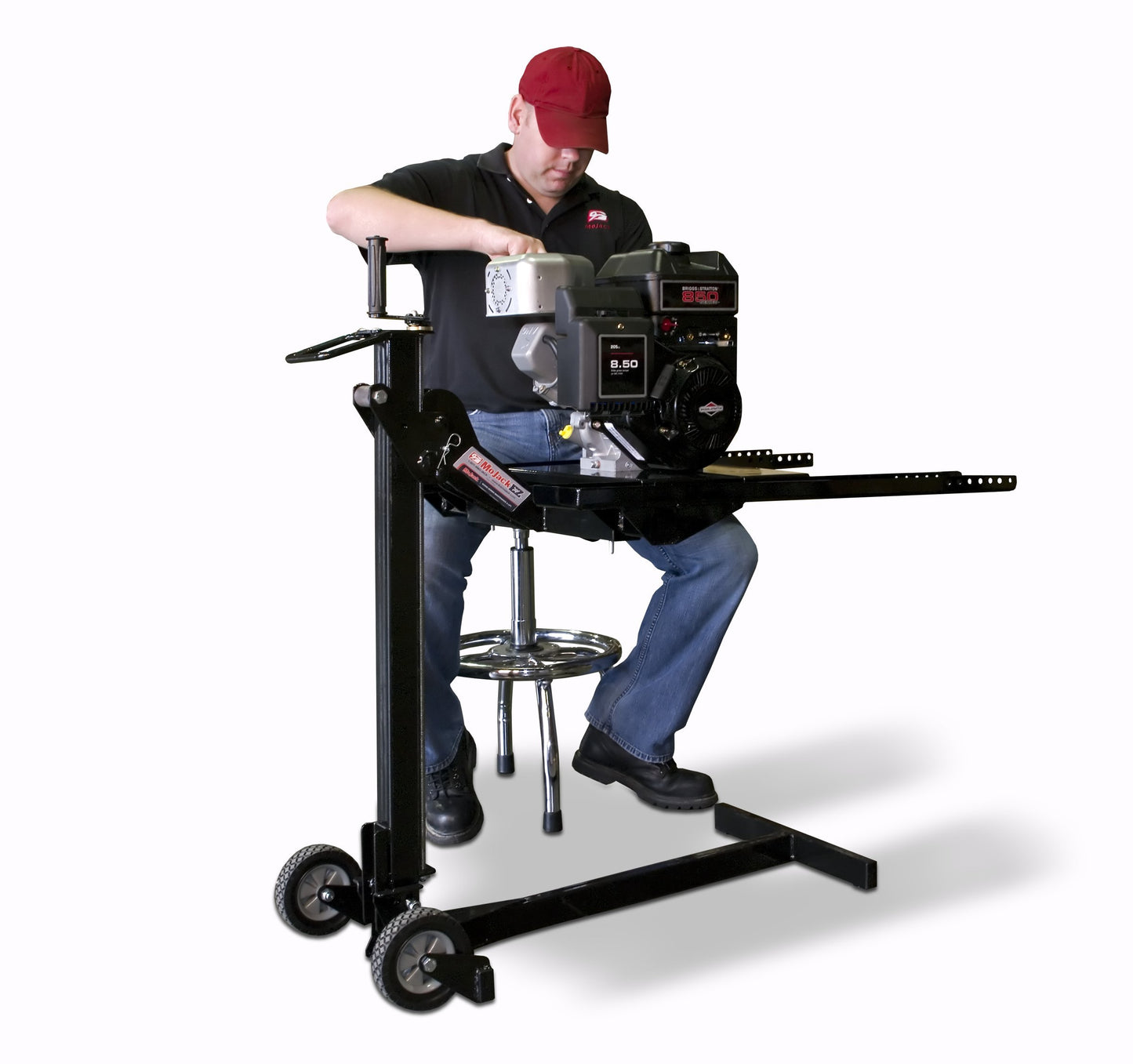 MoJack - Convertible Workbench Attachment for EZ MAX, XT, or PRO Lifts, Versatile, Compatibility, Riding Lawn Mower Maintenance and Repairs, 200lb Lifting Capacity, Lightweight & Portable