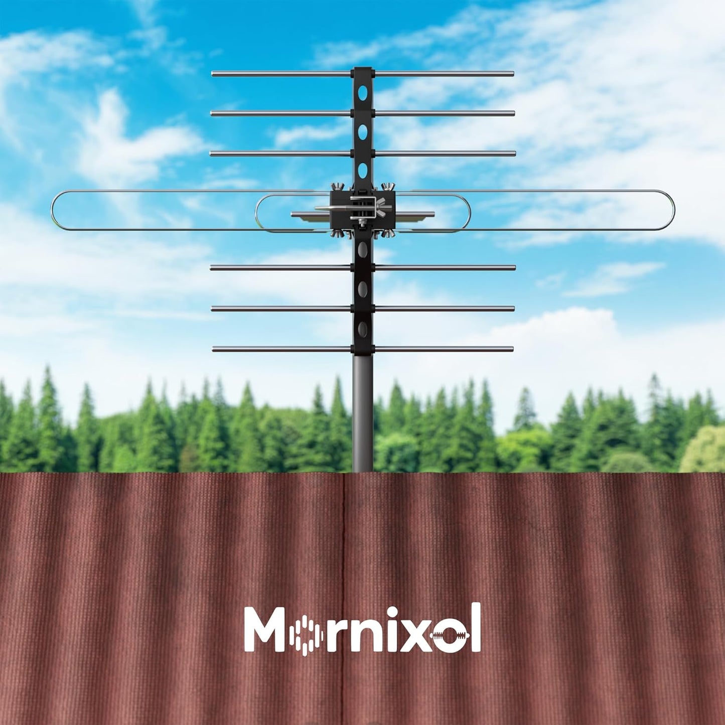 Mornixol 70-Mile 4K, 1080P, Outdoor TV Antenna, Range Digital TV Antenna, Easy No-Tools Installation