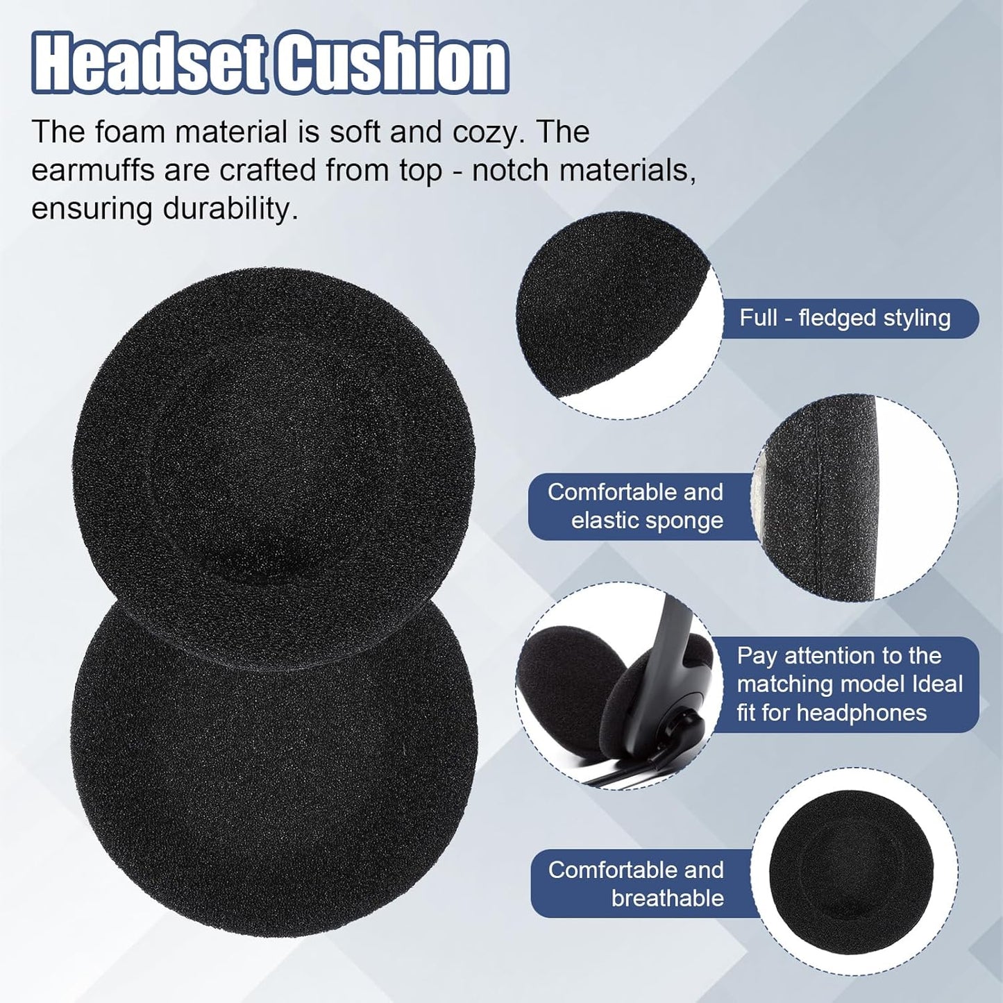 Zyghjort 6 50mm/2" Headsets H251 H251n H261n H351 H361 PCS Headphone Earpads, Ear Cushions Ultra Soft Foam Cover