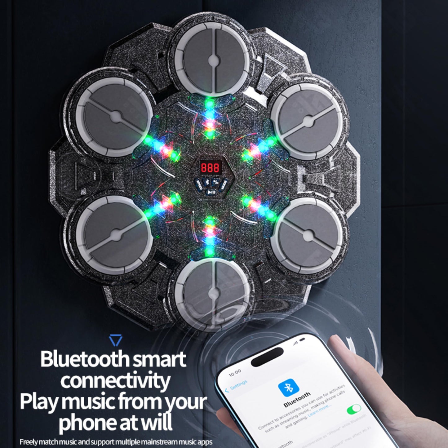 Smart Music Boxing Machine with Gloves Wall Mounted LED Kids Teens Adults, Boxing Target Machine, Smart Punching Target Workout Punching Machine for Kids 3 4 5 6 7 8 9 10 11 12+ Years Old