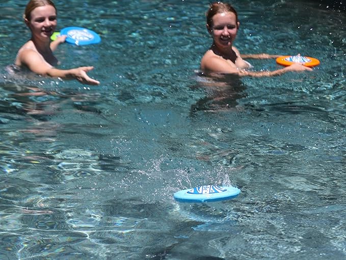 Disc - Water Disc Toy for Spring & Summer Fun - Skips, Slides, Jumps - Pools, Beaches & Backyards Fun for All Ages (Orange)