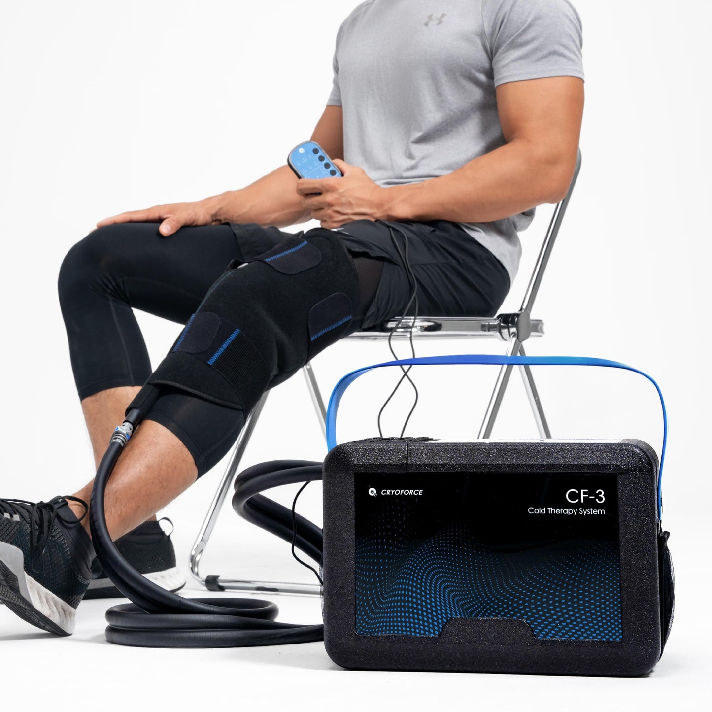 CRYOFORCE CF-3 Pro Cold Therapy Machine, 11QT Large-Capacity Ice Therapy System for Full Knee & Shoulder Coverage, Programmable Recovery System for ACL, TKR & Sports Training