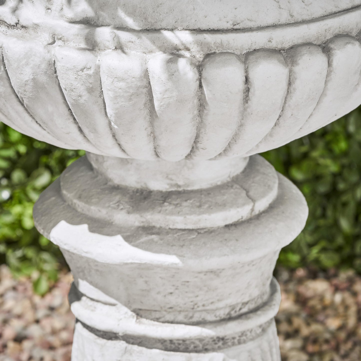 Christopher Knight Home Adonis Traditional Roman Chalice Garden Urn Planter with Lion and Floral Accents, Antique White