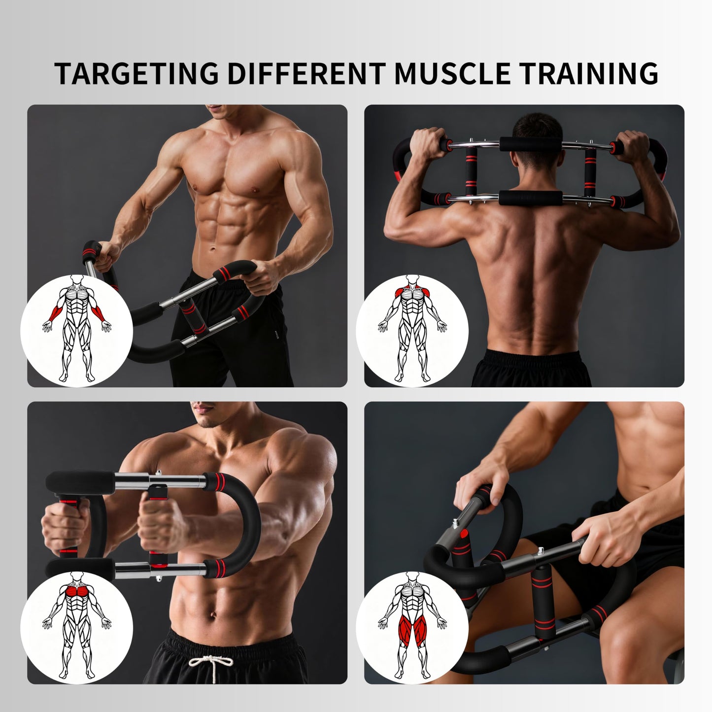 PROIRON Twister Arm Trainer, Adjustable Spring Workout Bar, Forearm Triceps Chest Workout Equipment, Portable Home Fitness Equipment