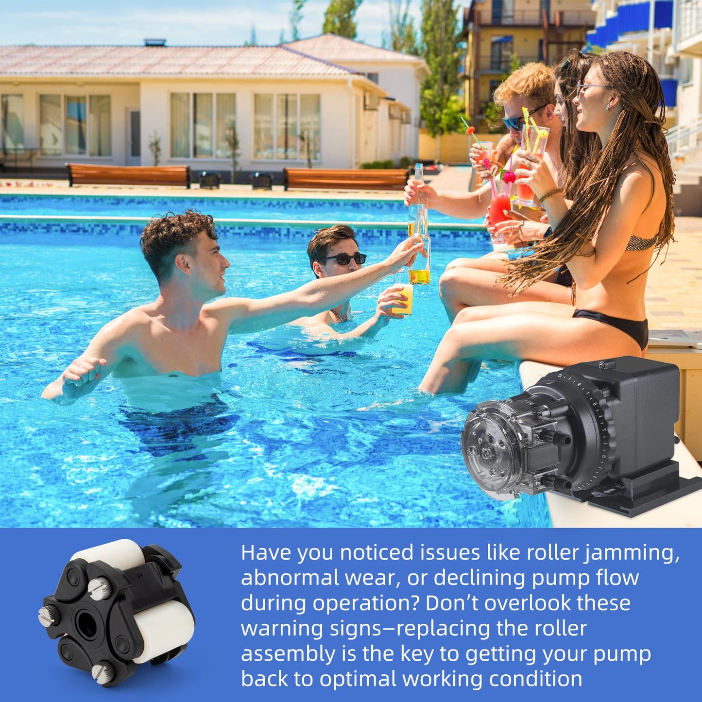 Four Pack Pump Roller Assembly QP500 Quickpro Compatible with Classic, SVP & M128 Series Pumps, Replacement for Pump Roller Wear & Tear