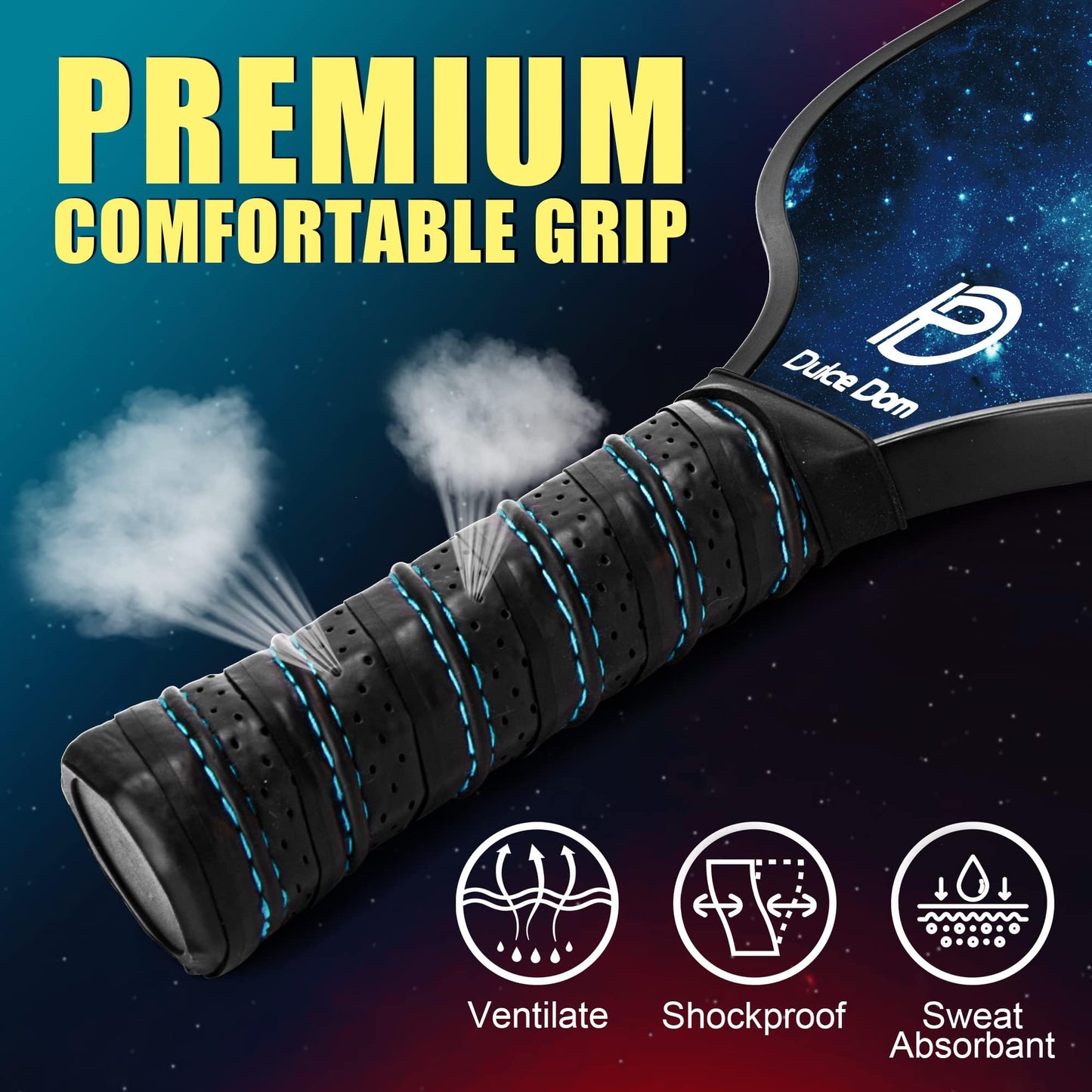 DULCE DOM Pickleball Paddles, USAPA Approved Lightweight Pickleball Set with 4 Premium Balls and Bag, Perfect Pickleball Rackets Gifts for Women Men