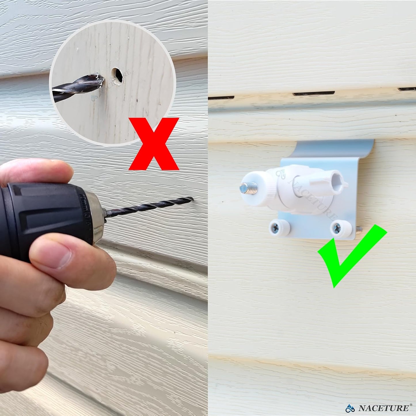 2 Pack 360 90 (2) NACETURE Vinyl Siding Mount Compatible with Blink Camera Outside with Swivel & Tilt Adjustment
