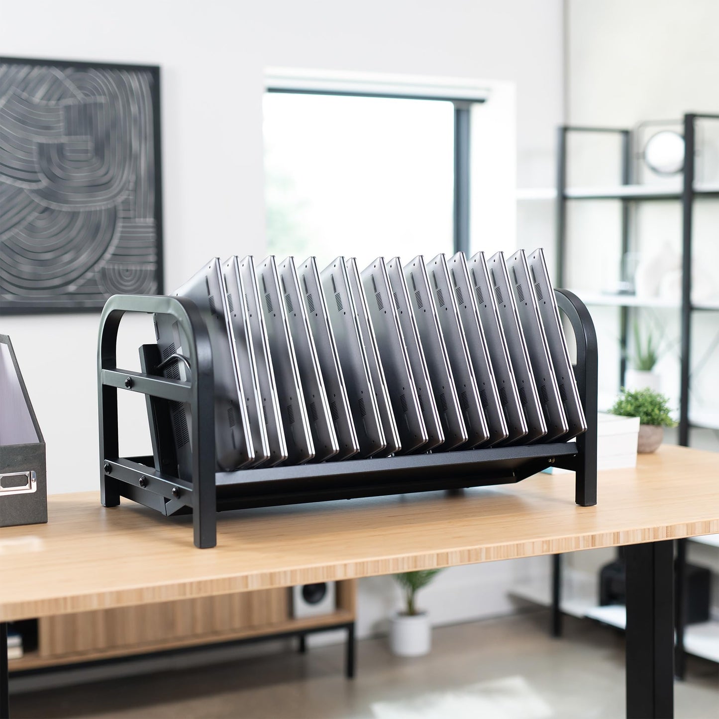 VIVO 16-Bay Laptop and Tablet Open Charging Station, Devices up to 14 inches, Black, Stand-LAPC3