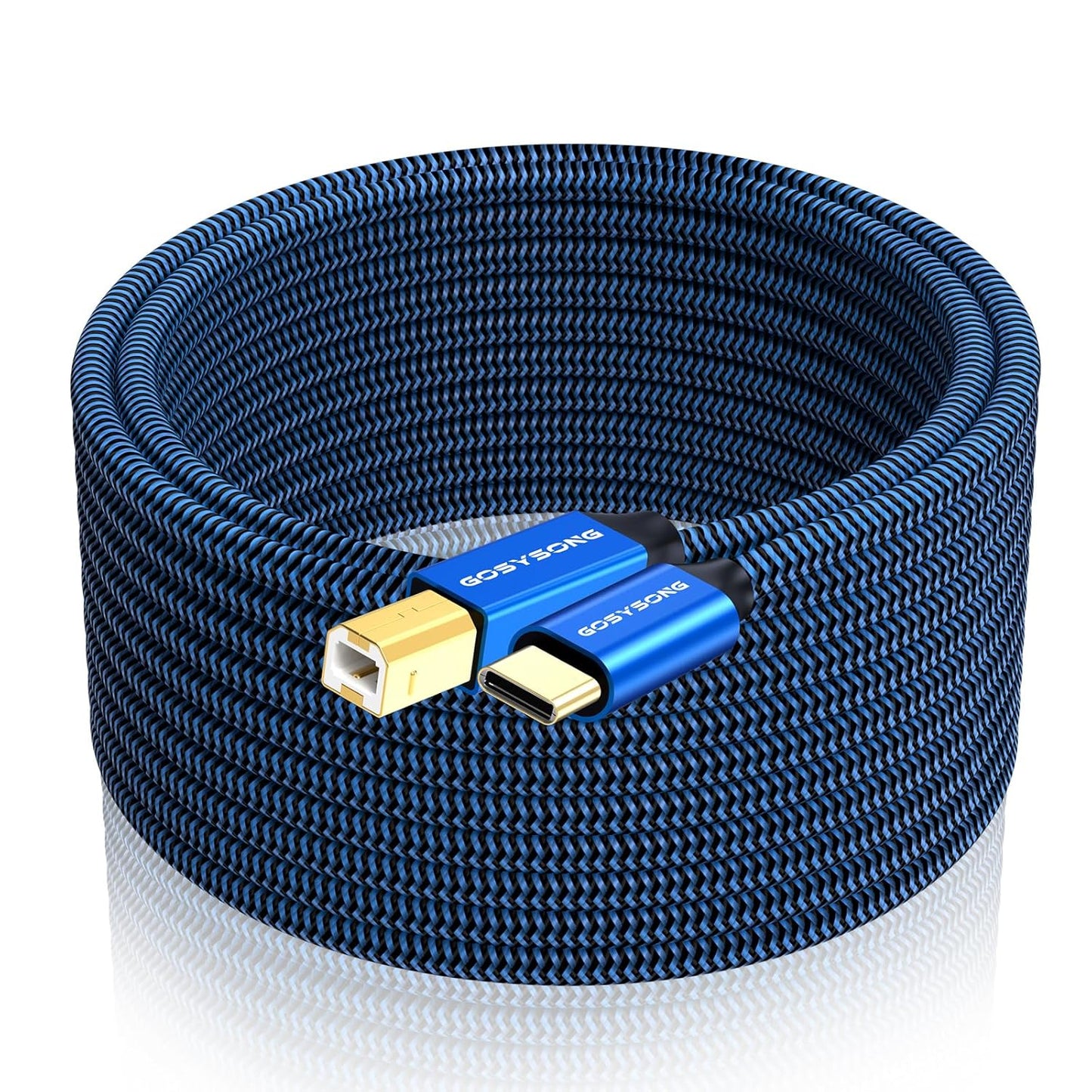 15ft USB C to B Printer Cable - High Speed Compatible with Printer, Scanner, Fax, Midi Keyboard, Audio Recording