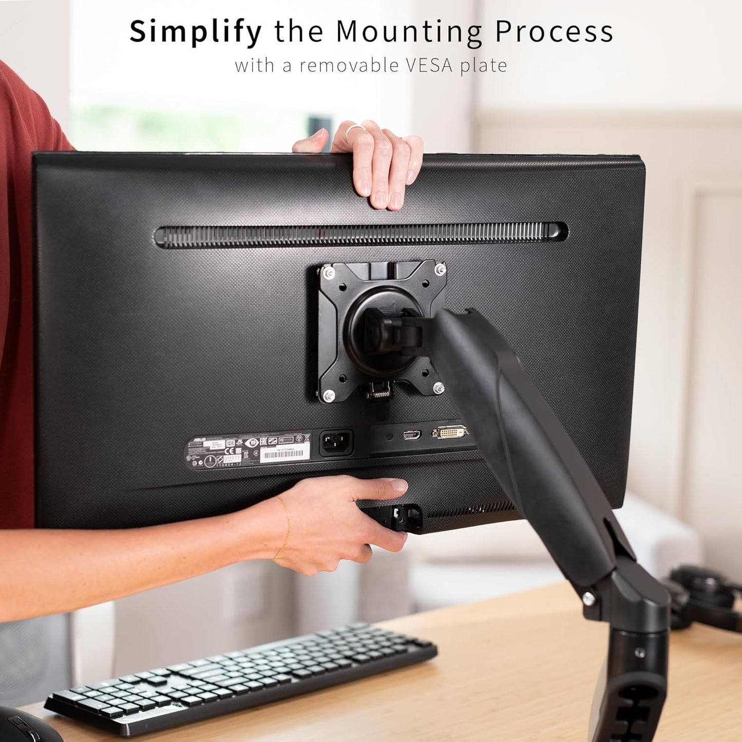 VIVO Stand-VAD2 Adapter VESA Mount Quick Release Bracket Kit, Stand Attachment and Wall Mount Removable VESA Plate