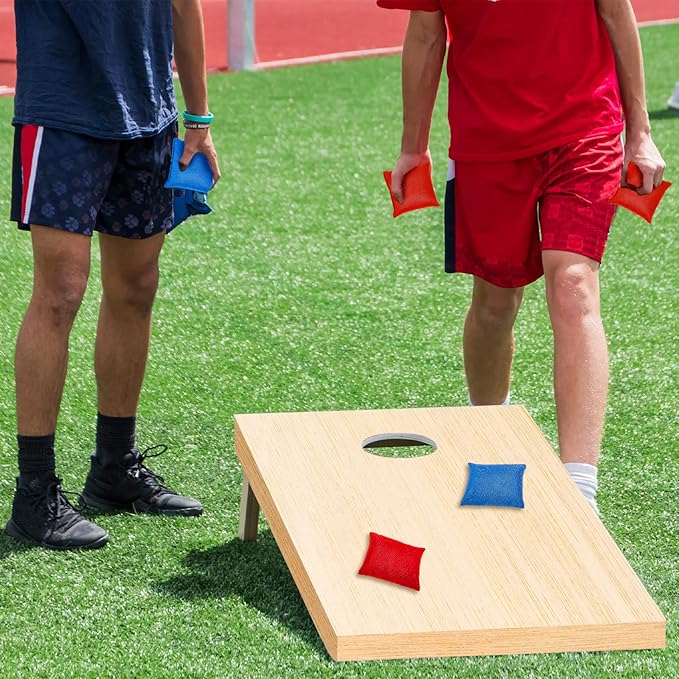 Maitys Cornhole Set 4 x 2 Feet Portable Yard Cornhole Boards Regulation Size, 2 Wooden Boards 8 Bean Toss Bags with Travel Carrying Bag for Outdoor Game Kids Adult