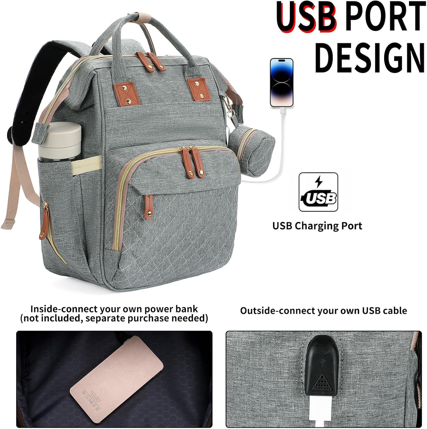 Backpack 15.6 inch Backpack Daypack GAEKEAO Laptop for Women Travel Work Purse with USB Port Casual for Nurse Teacher