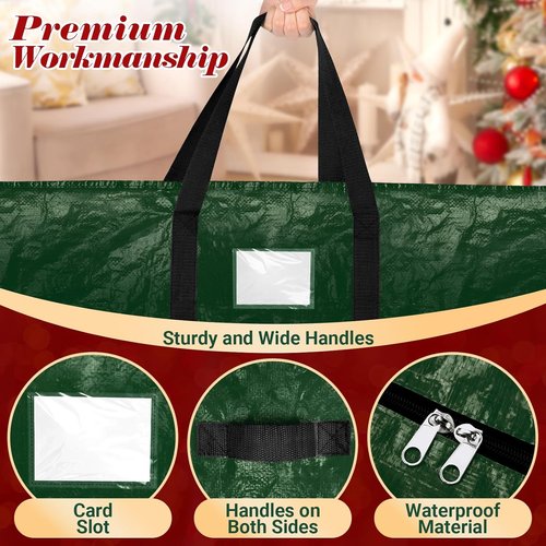 BlessedSeason Christmas Tree Storage Bag - Waterproof 7.5 Ft Design with 2 Tinsel Garland Bags, Reinforced Handles