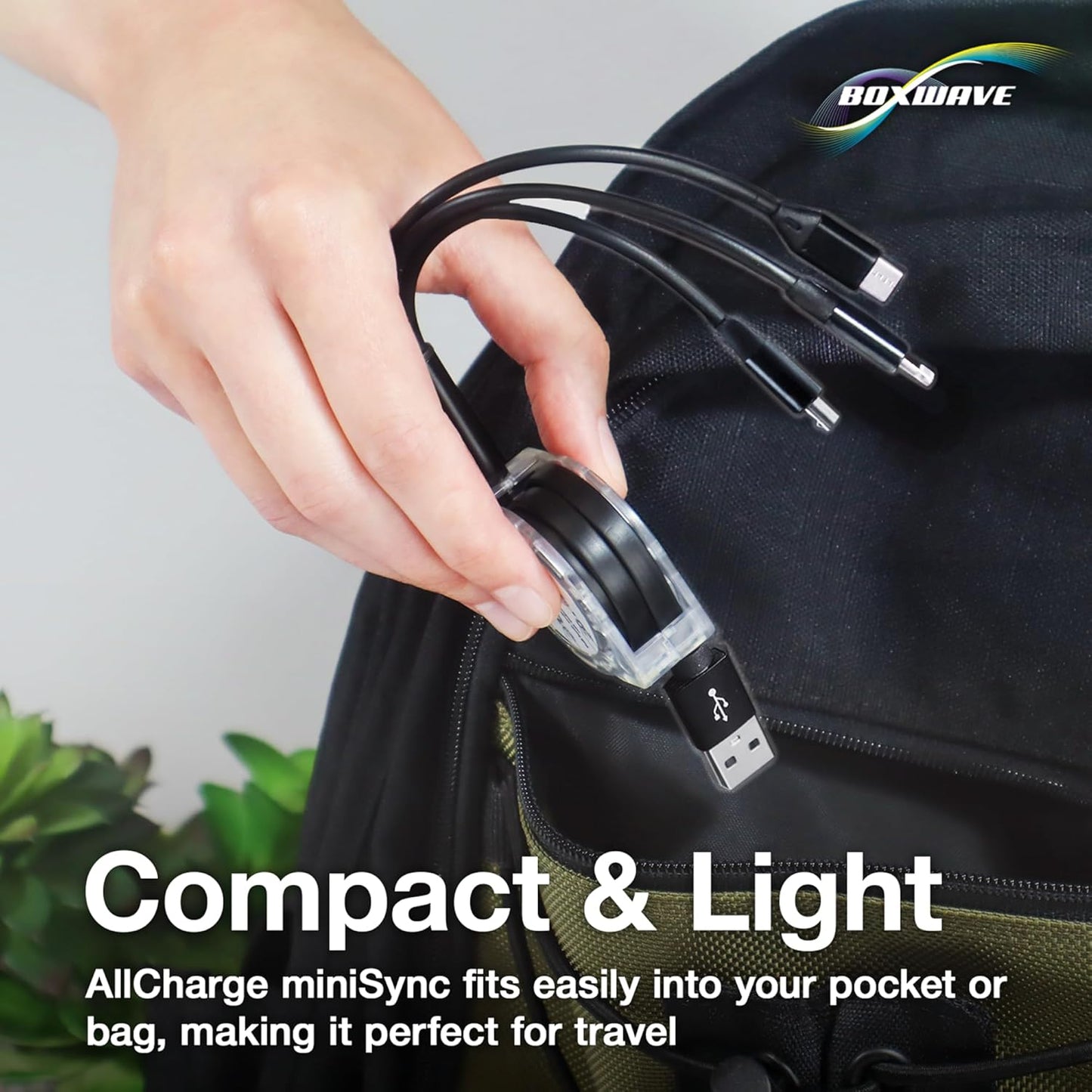 BoxWave D19 MP3 Cable Compatible with RUIZU Bluetooth Player - AllCharge miniSync, Retractable, Portable USB Cable
