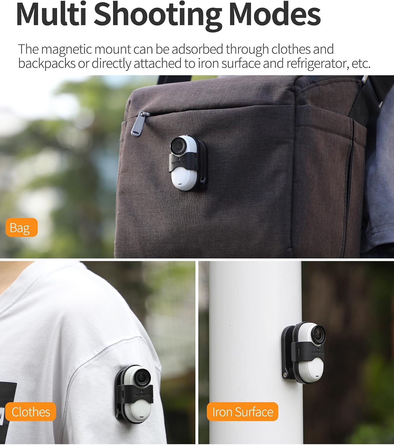 AILENICE Insta360 3S 3 Multifunctional Magnetic Mount for GO / GO Hand Free Neck Mount with Lanyard