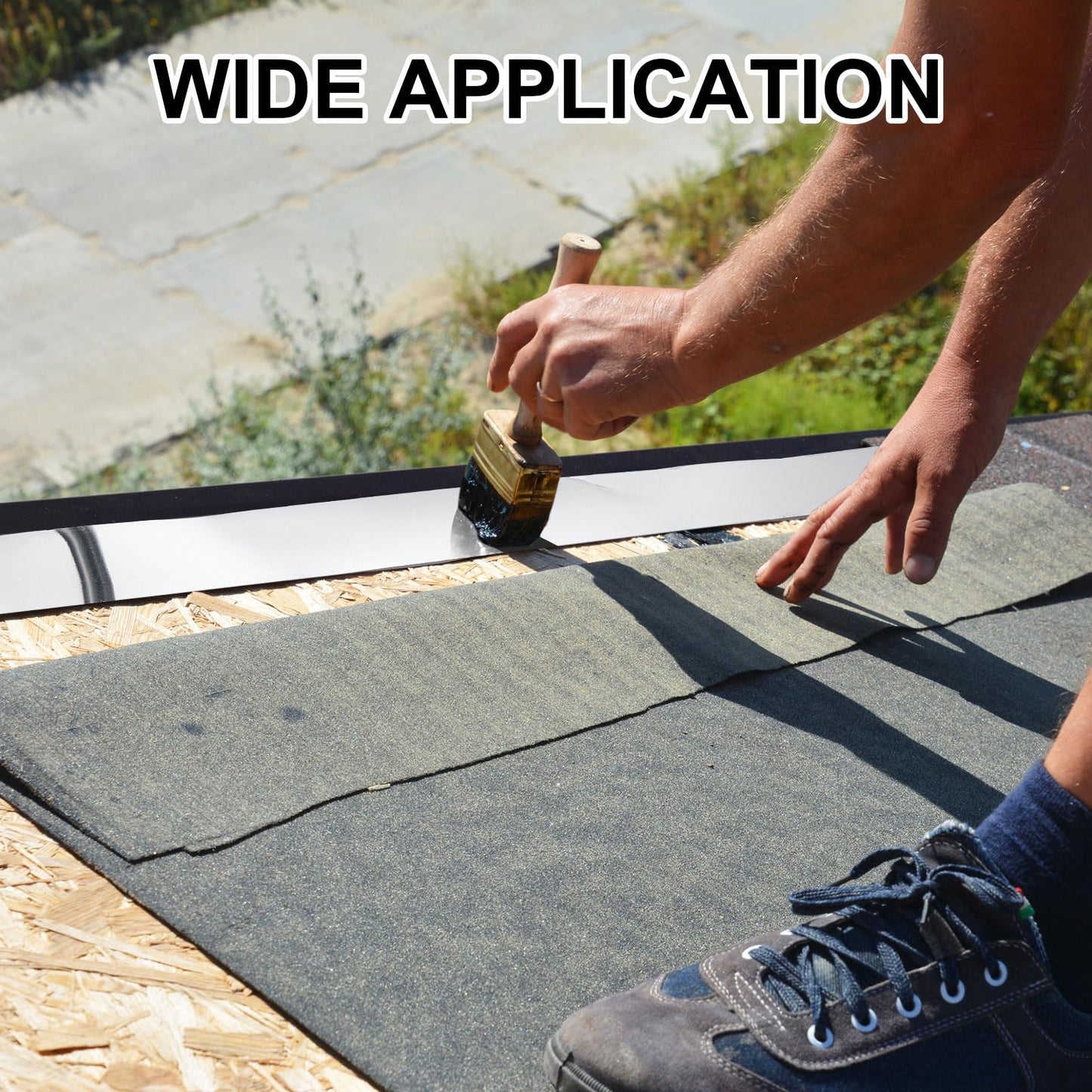 Ripeng 50 Feet 24'' x 50' x 0.0078'' Aluminum Flashing Roll Roof Flashing for Roof and Garden Preventing Roofing Stains Strip for Moss and Mildew Prevention (1 Roll)