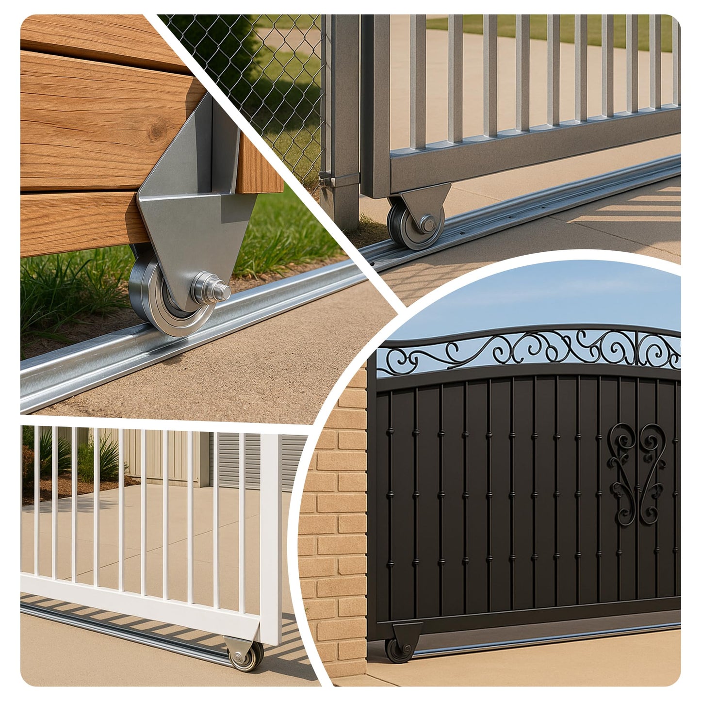 24 Ft V-Track Galvanized Inverted V Track for 1'' OD V-Groove Sliding Gate Rollers Driveway Gate with Hammer Drive in Anchors, Heavy Duty Sliding Driveway Gate Track