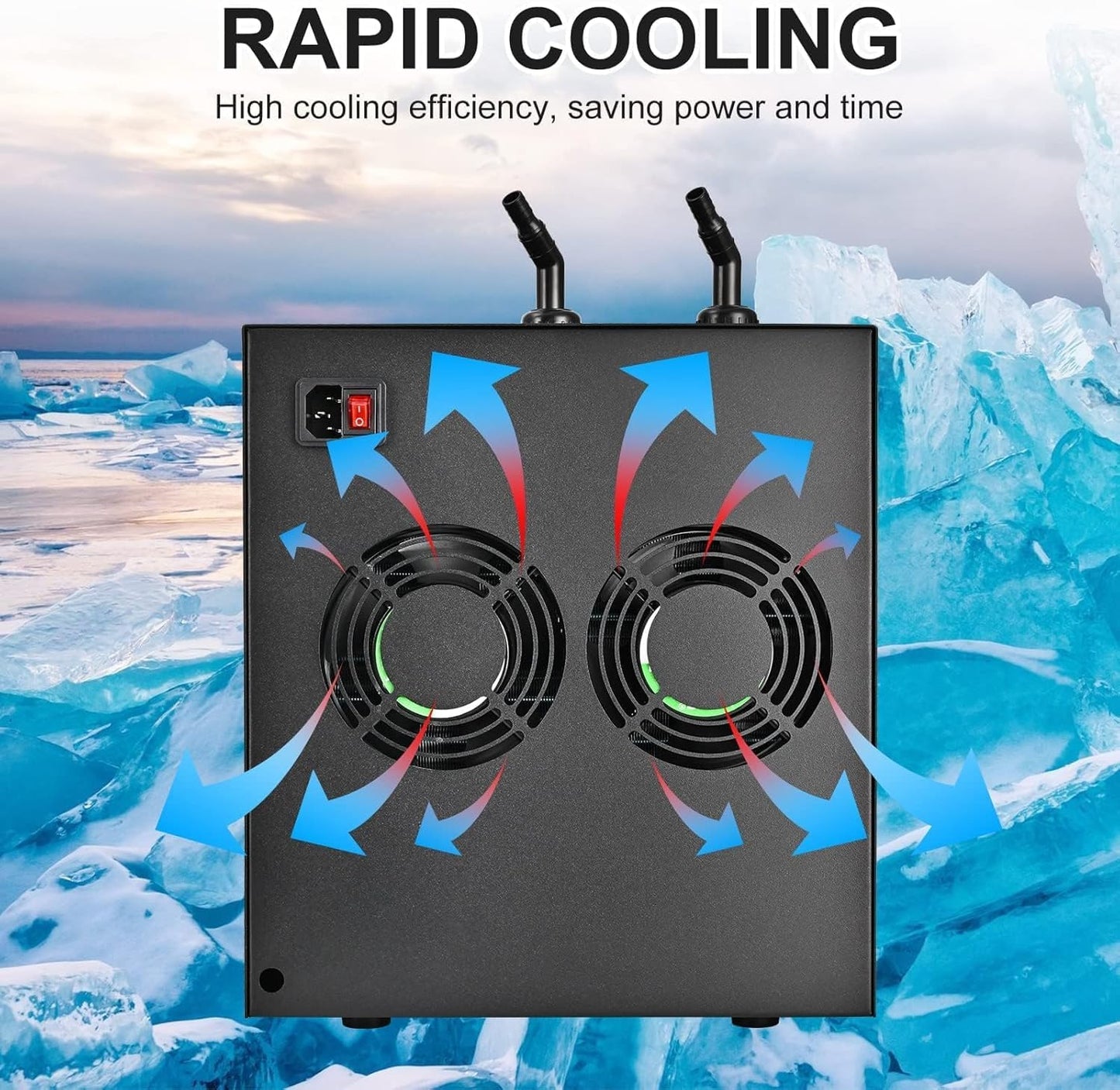 Water Chiller for Cold Plunge 79 Gal, 1/3 HP Aquarium Chiller, Cooling System with Quiet Pump and 3M Pipe for Fish Tank, Hydroponics, Freshwater Saltwater Fish, Coral, Shrimp, Jellyfish, 110V, 300ml