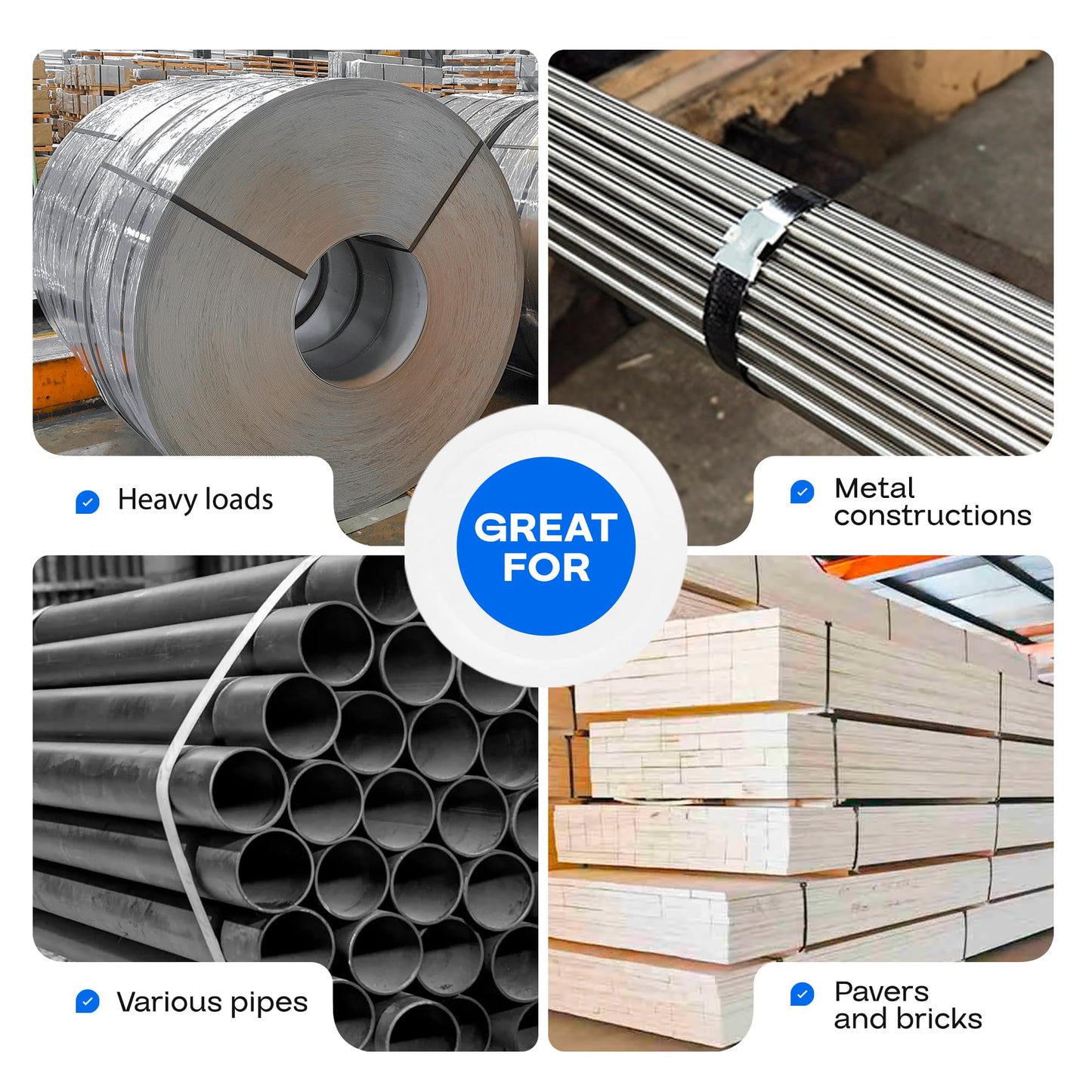 IDL Packaging 5/8" x .020" x 2230' Regular-Duty Steel Strapping Coil (1470 lbs Break Strength) - Painted and Waxed - Superior Cut-Resistance - Metal Straps for Pallet Banding, Extra-Heavyweight Loads