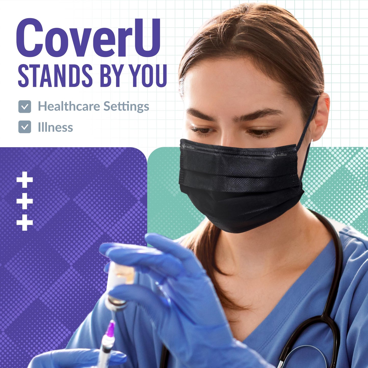 Medtecs Face Mask Disposable – Available in 50 & 2,000 pcs – ASTM Level 1, 3-Ply Breathable, Soft Fit – Adult Size – Ideal for Commuting & Daily Wear