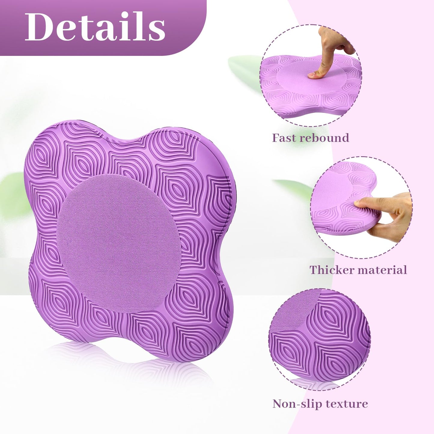 2 Pack Yoga Knee Pads Elbow Cushions Extra Thick Knee Cushion Soft Pilates Kneeling Pad Exercise Yoga Supplies for Women and Men Hands Elbows Wrists Floor Workout Support Pads Essentials