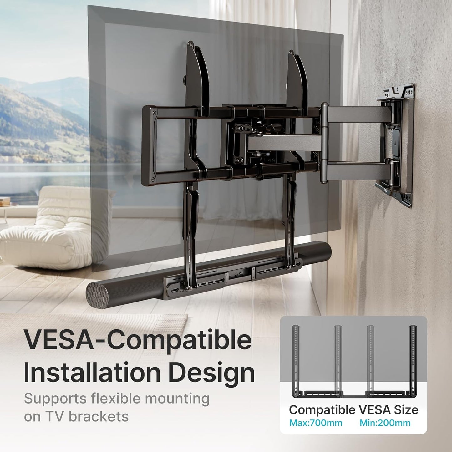 22 Lbs, PEGZONE Soundbar TV Mount Compatible with Sonos Arc & Sonos Arc Ultra,Hold Soundbar Mount for TV for Surround
