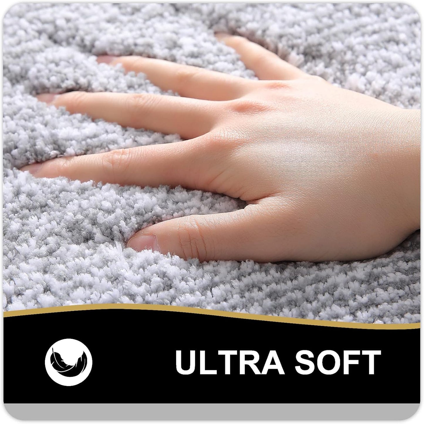 OLANLY Bathroom Rugs - Extra Soft Microfiber Bath Mat | Non-Slip, Quick Dry, 30x20, Grey