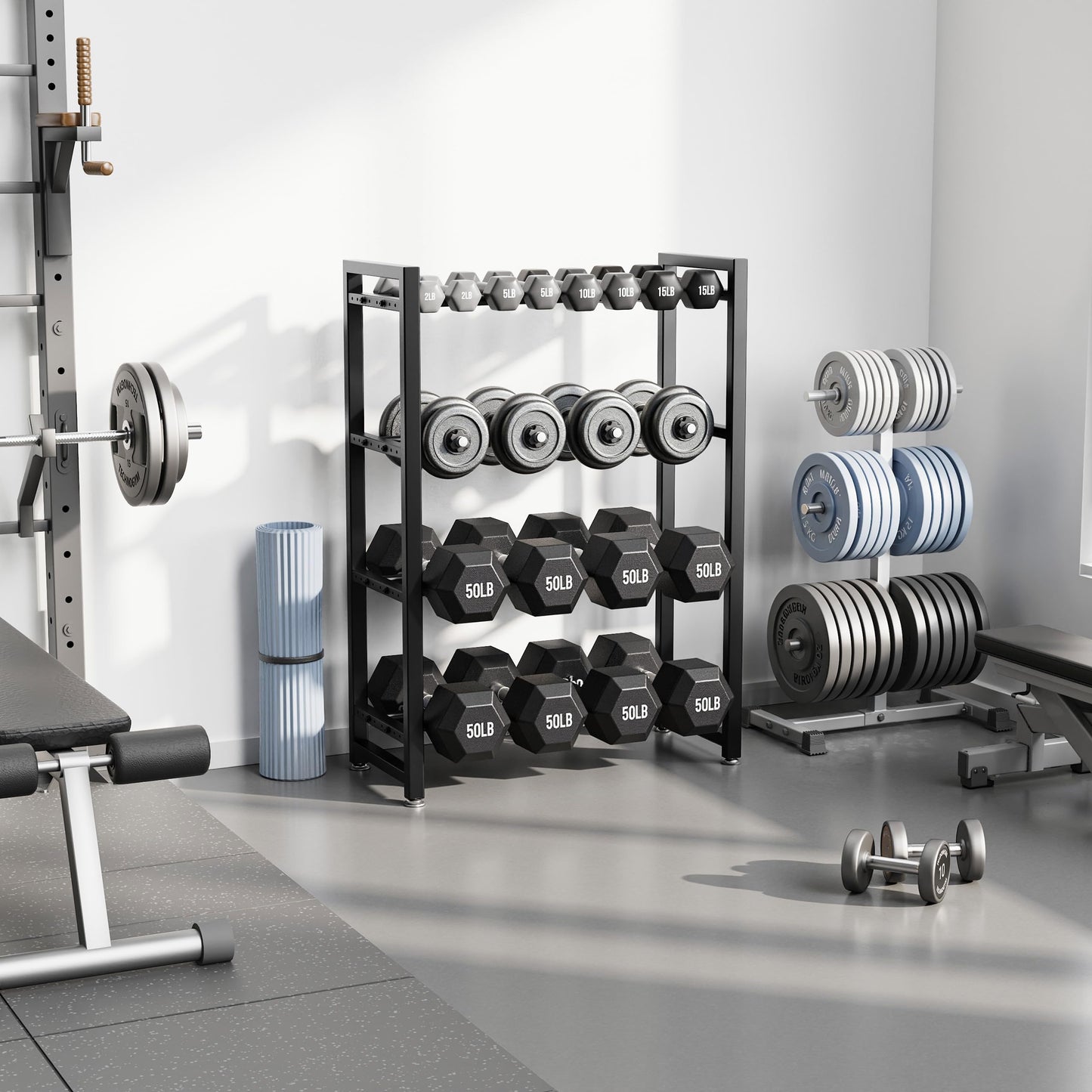4 Tier Dumbbell Rack, Weight Rack for Home Gym, 1100 lb Capacity