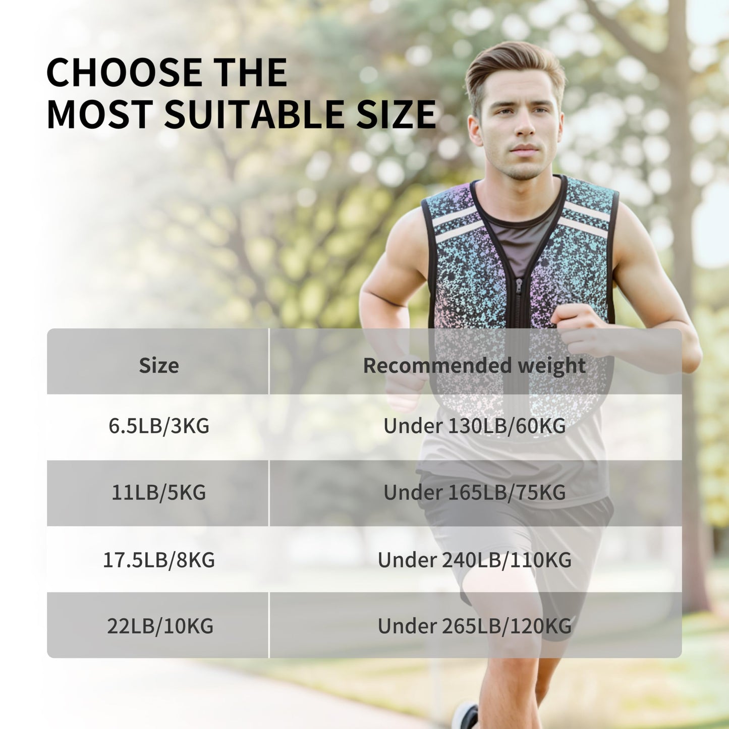PROIRON Weighted Vest Soft Washable for Men Women 6.5lbs/11lbs/17.5lbs/22lbs,Fully Reflective Running Weight Vest,No Leakage Weighted Vest for Fitness,Workout,Weight Loss,Strength Training