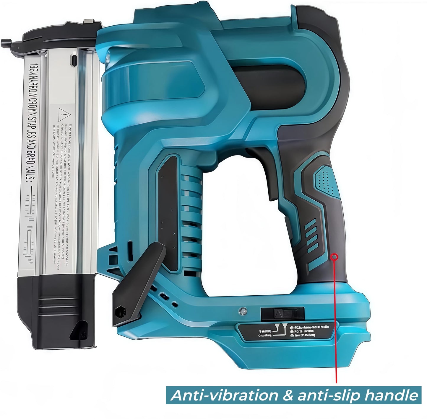 Cordless Brad Nailer, Compatible with M-a-k-i-t-a 18V Battery, 2 Inch 18GA Nail Gun Battery Powered, 2-in-1 Staple Gun with 1000PCS Nails & Built-in LED Working Light, for Woodworking Upholstery