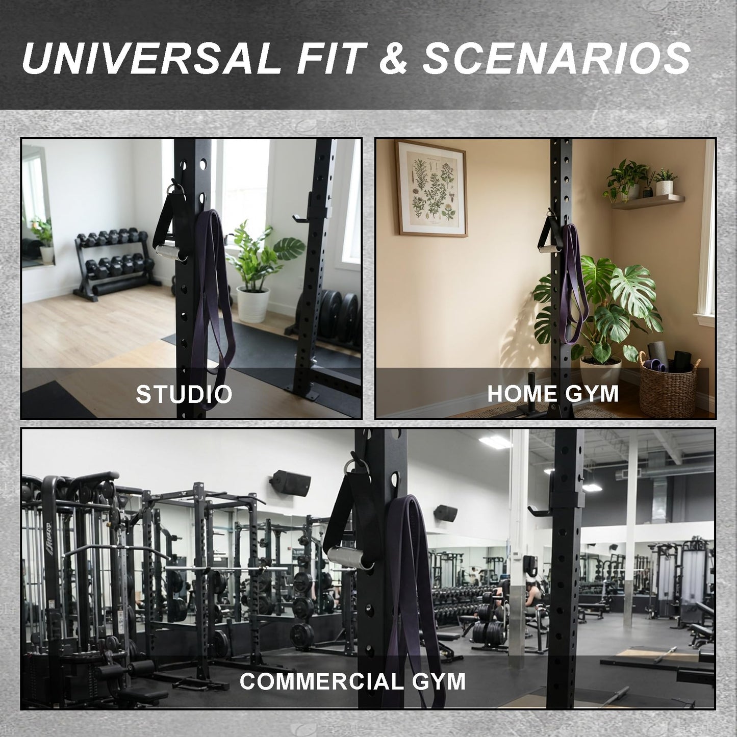 J Bryant J Hooks for Power Rack 6 Pack, Squat Rack Storage Hooks with Multi-Use Hanging Design, Gym Rack Attachments for Bands, Cable Handles, Belts, Chains & Accessories