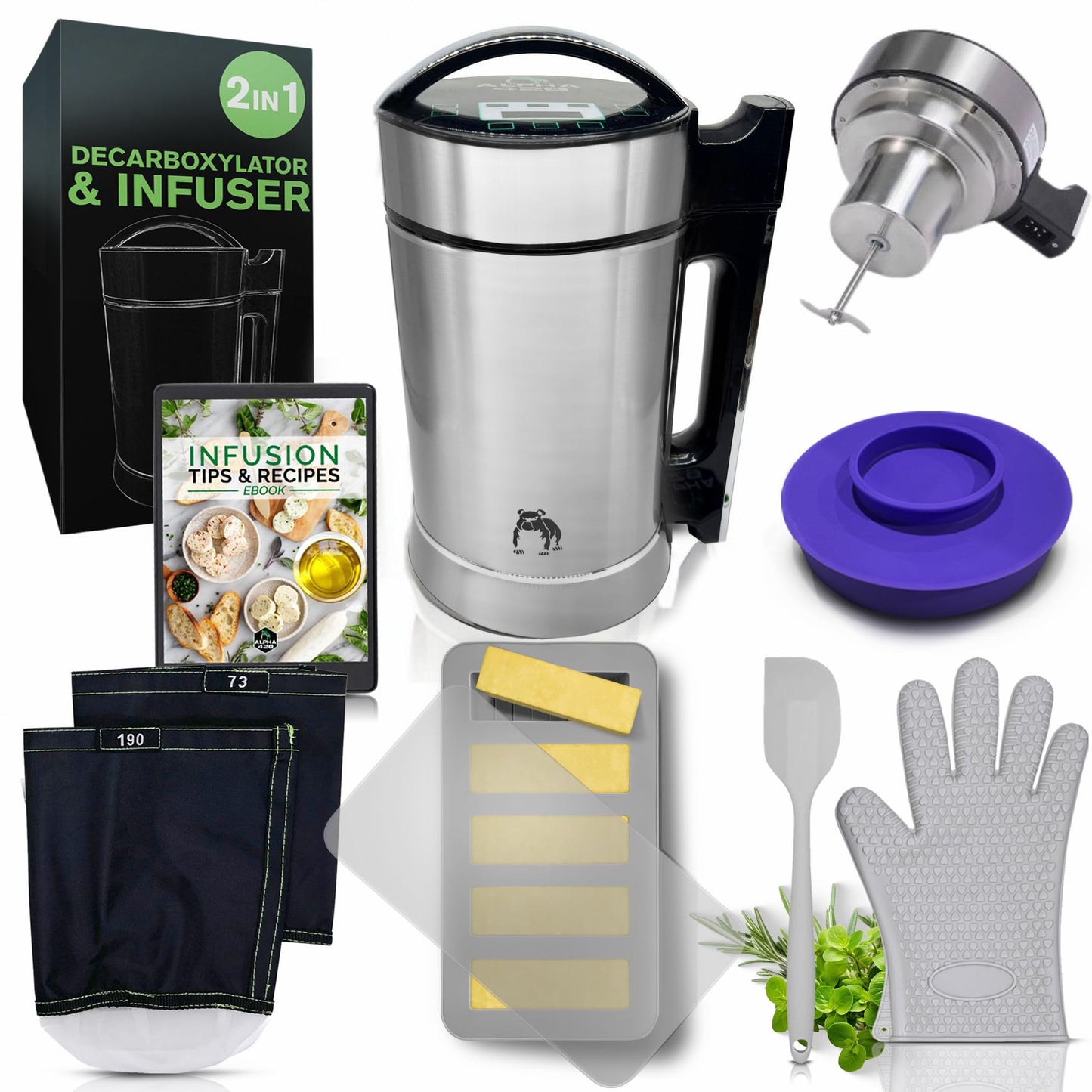 Decarboxylator Infuser Machine, Butter Machine, Magic Infuser, Decarboxylation Decarb Infusion, Botanical Extractor, Make Magical Herbal Infusions Butter, Oil or Tincture, Kit Includes Butter Mold