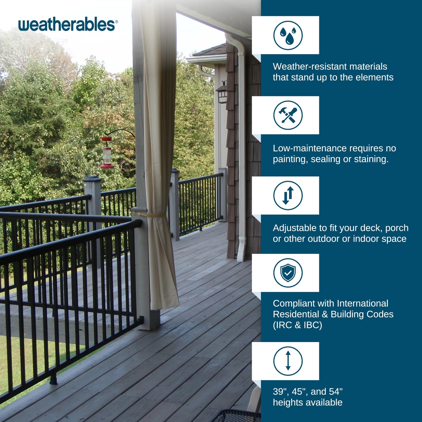 Weatherables Aluminum Railing Post Kit – Aluminum Post Kit for Arlington, Georgetown, and Cornell Railing Kits, Made with Durable Black Textured Powder-Coat Finish (3 in. x 3 in. x 39 in.)