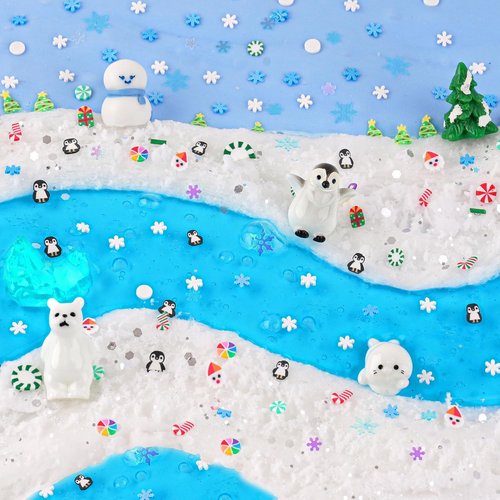 LAWOHO Snow Slime Kit - 6 Packs of Butter, Clear, Water & Cloud Slimes with Charms | Perfect Kids' Gift Set