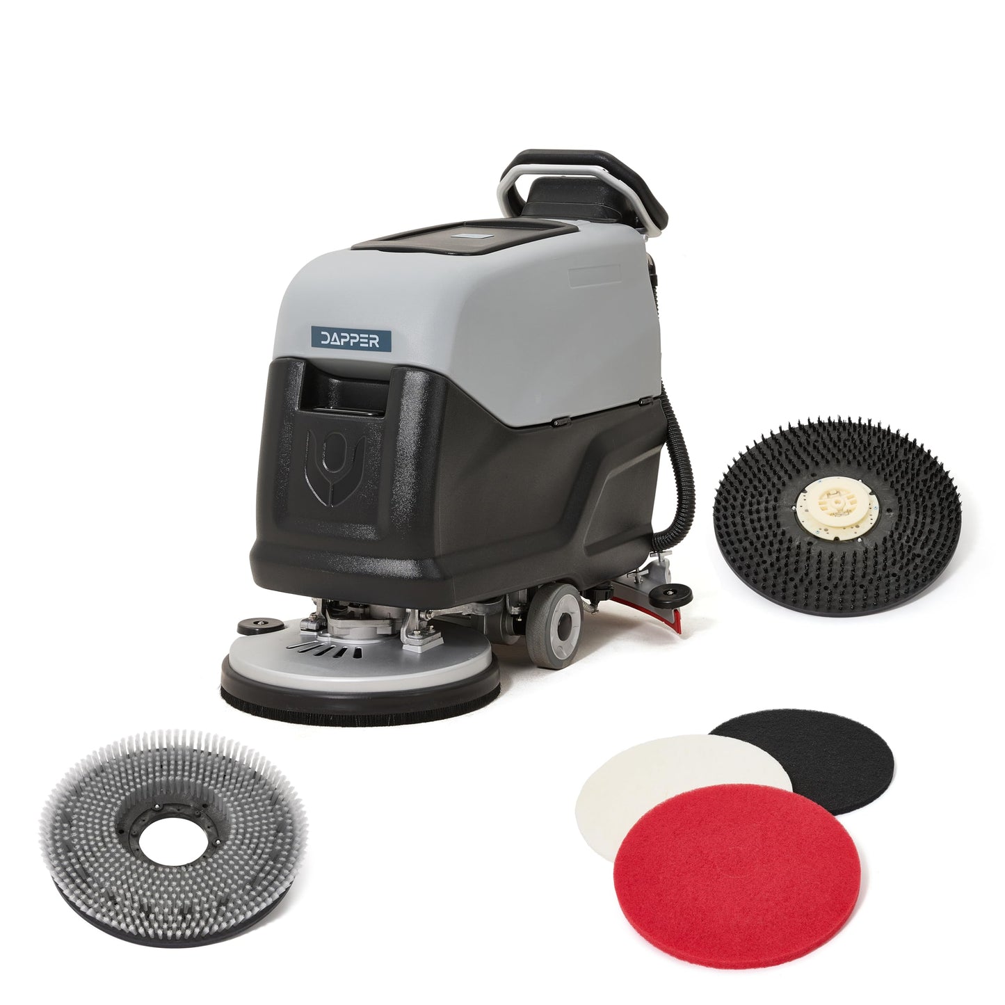 Battery Powered Self Propelled Walk-Behind Floor Scrubber Polisher Machine, 20" Cleaning Path,14.5/17 Gal Tanks, 4Hr Runtime, Up to 2.5 MPH Speed Includes 2 Brushes & 3 Scouring Pads – 2-Year Warranty