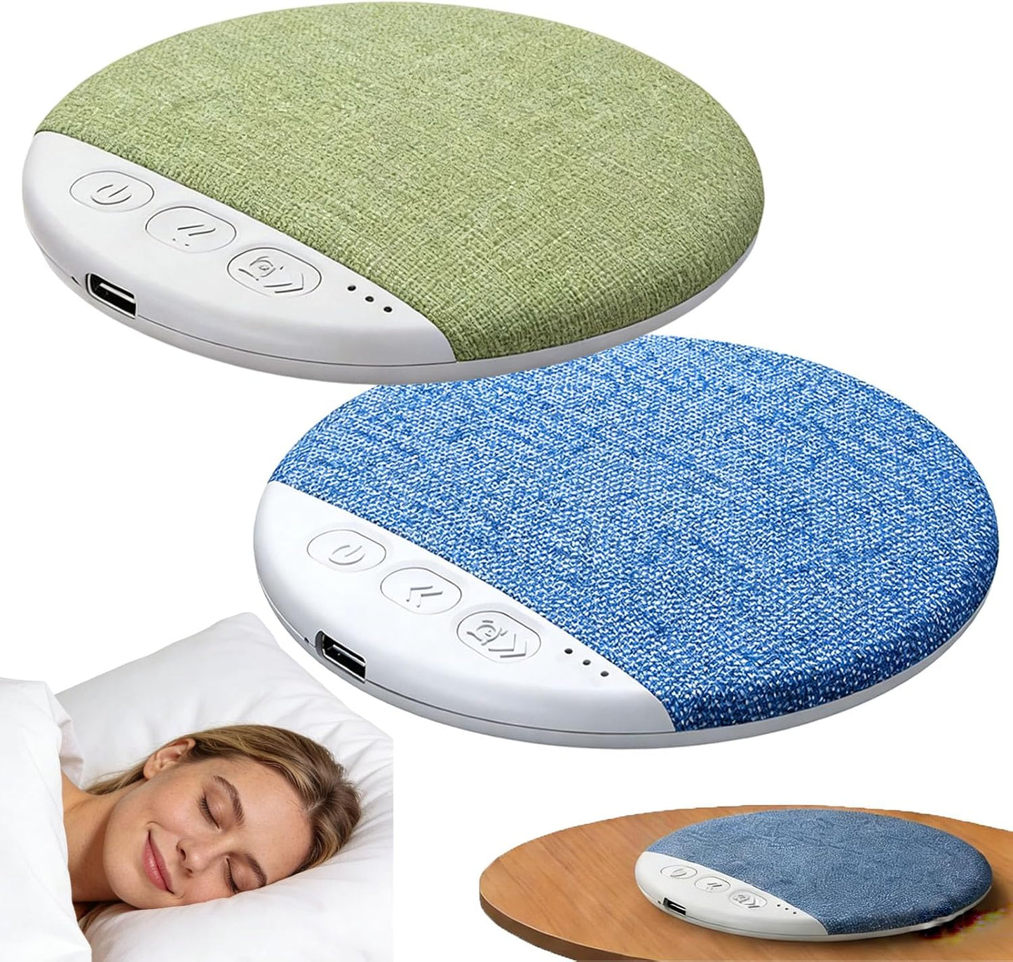 (2Pcs-B) Under Pillow Speaker Bluetooth, Bluetooth Pillow Speaker for Sleeping, Pillow Speakers for Sleeping, White