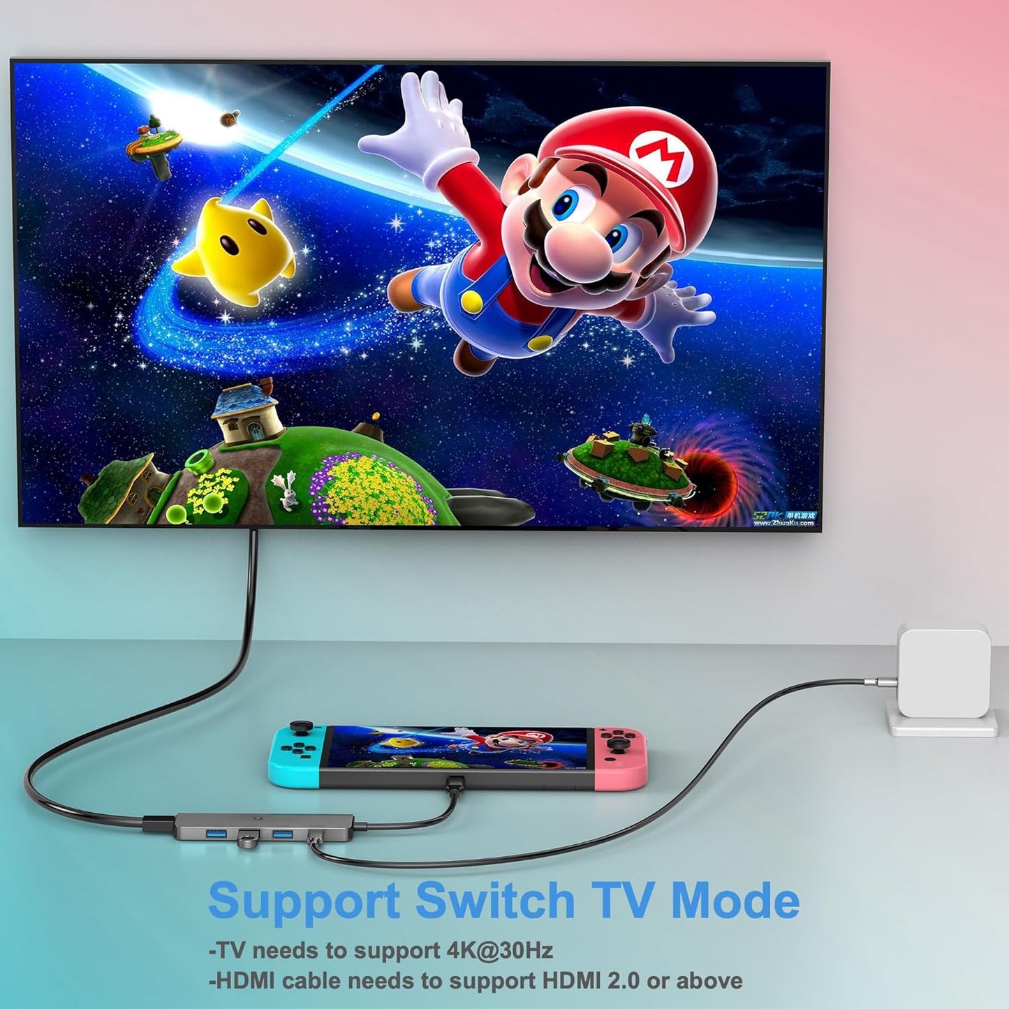 EJAY 4-in-1 100W 4K@30Hz, 3.0 USB C Docking Station with PD Charging, HDMI USB Hub for Switch, MacBook Pro, iPad