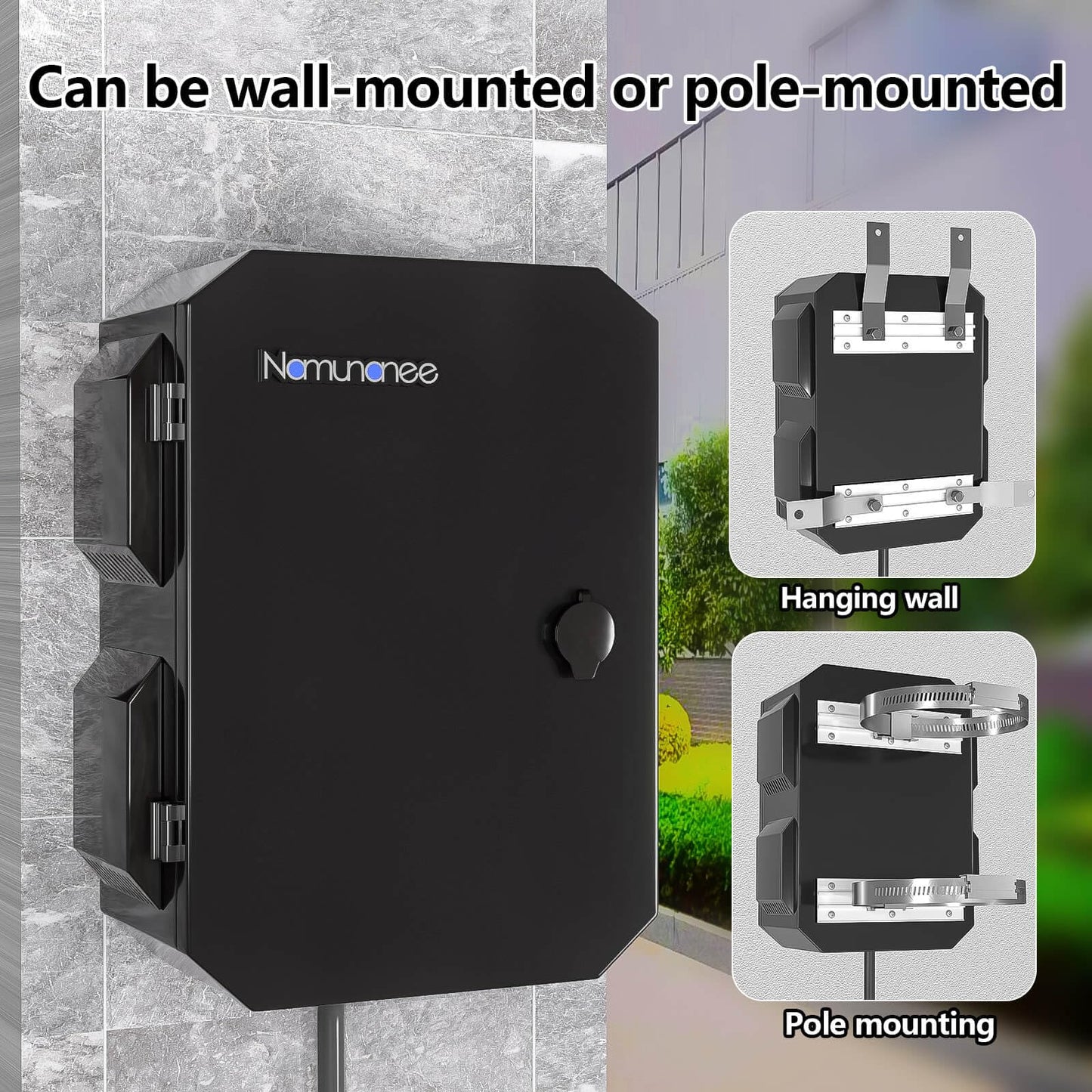 Outdoor Electrical Box, Cold-Rolled Steel Plate, Aluminum Alloy Back Beam, One-Piece Ventilation Design, IP65 Waterproof, Wall/Pole Mounted (15.7" x 12" x 8")