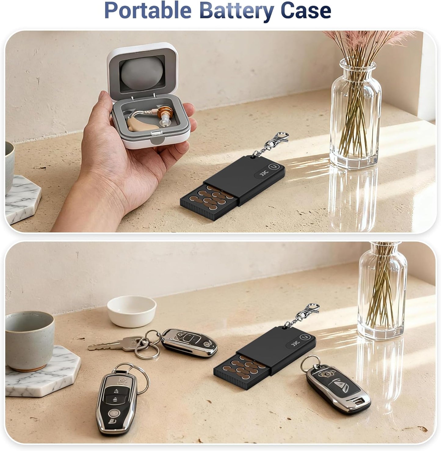 JJC 312 13 10 LR41 11x A312 Size312 P312 PR41 P13 P10 AG3, Portable Size Battery Case Holder Storage, Pop-up Design