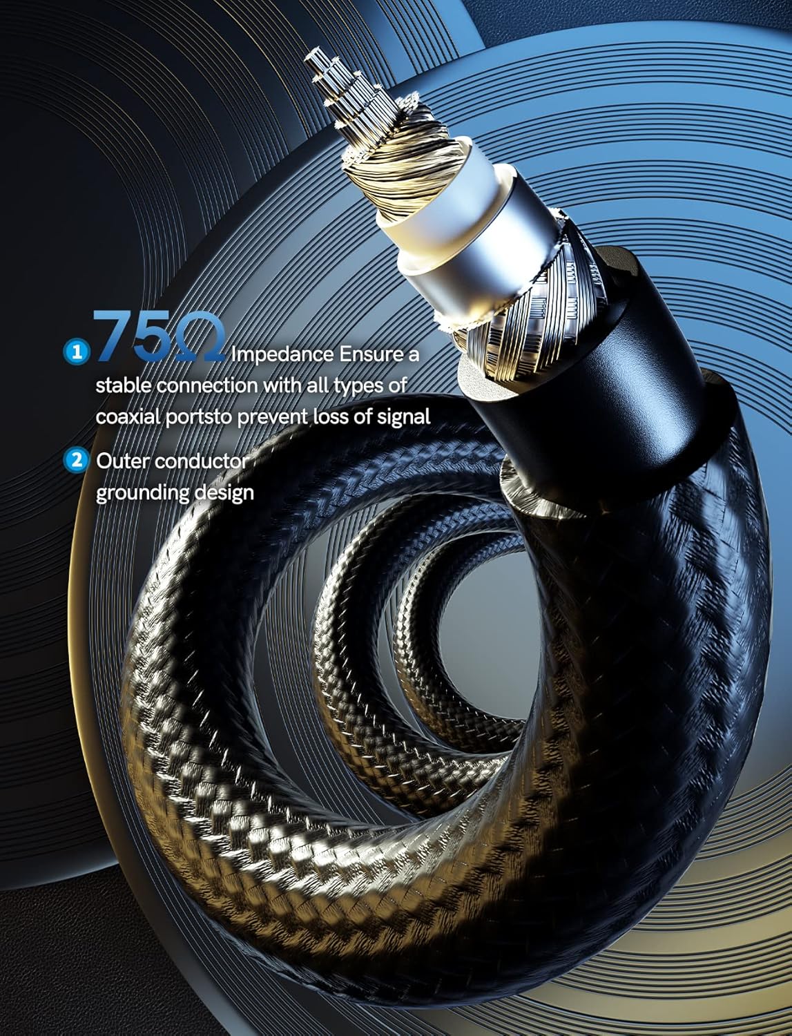 (20 5.1 VIOY Coaxial Digital Audio Cable FT), Subwoofer Cable RCA Male to Male HiFi SPDIF Stereo Coaxial Audio Cable