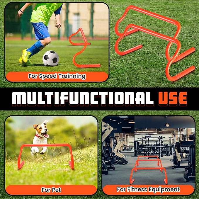 Wettarn 10 Pcs Speed Agility Training Hurdles Detachable Durable Hurdle Agility Plyometric and All Purpose Speed Training Equipment for Athletes Soccer Basketball