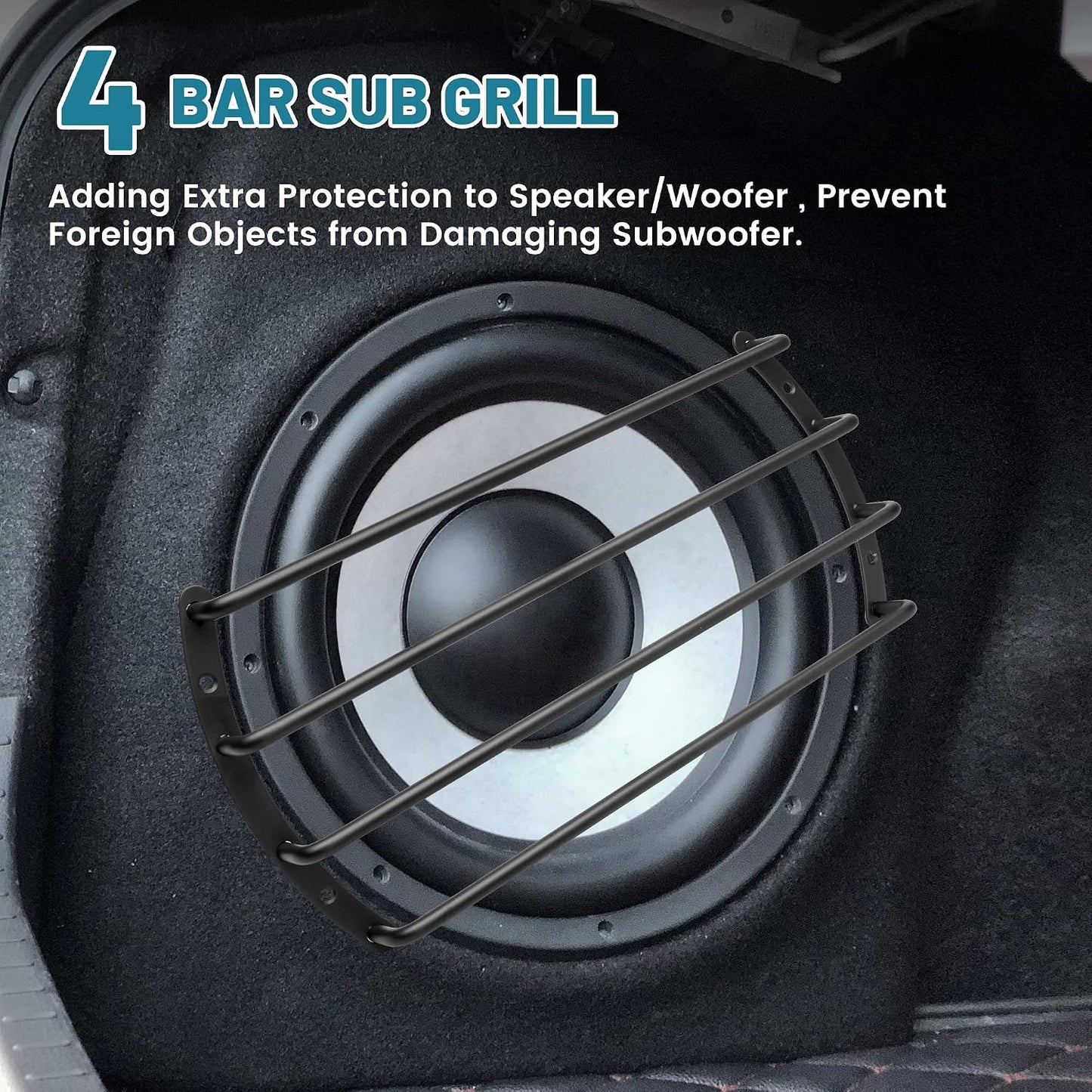 10 Inch 4 10 Inch 10 Inch 4 2PCS NuIth Metal Subwoofer Grill, bar Audio Speaker Grill Cover Protector, Black Car Bar