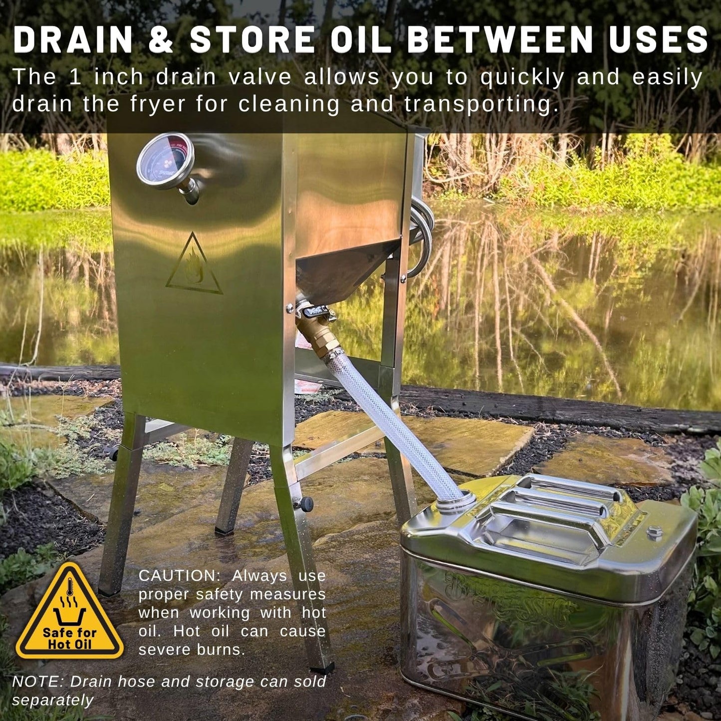 Bayou Classic Outdoor Propane Deep Fryer - 2 Baskets, Drain Valve - 4 Gal - Steel