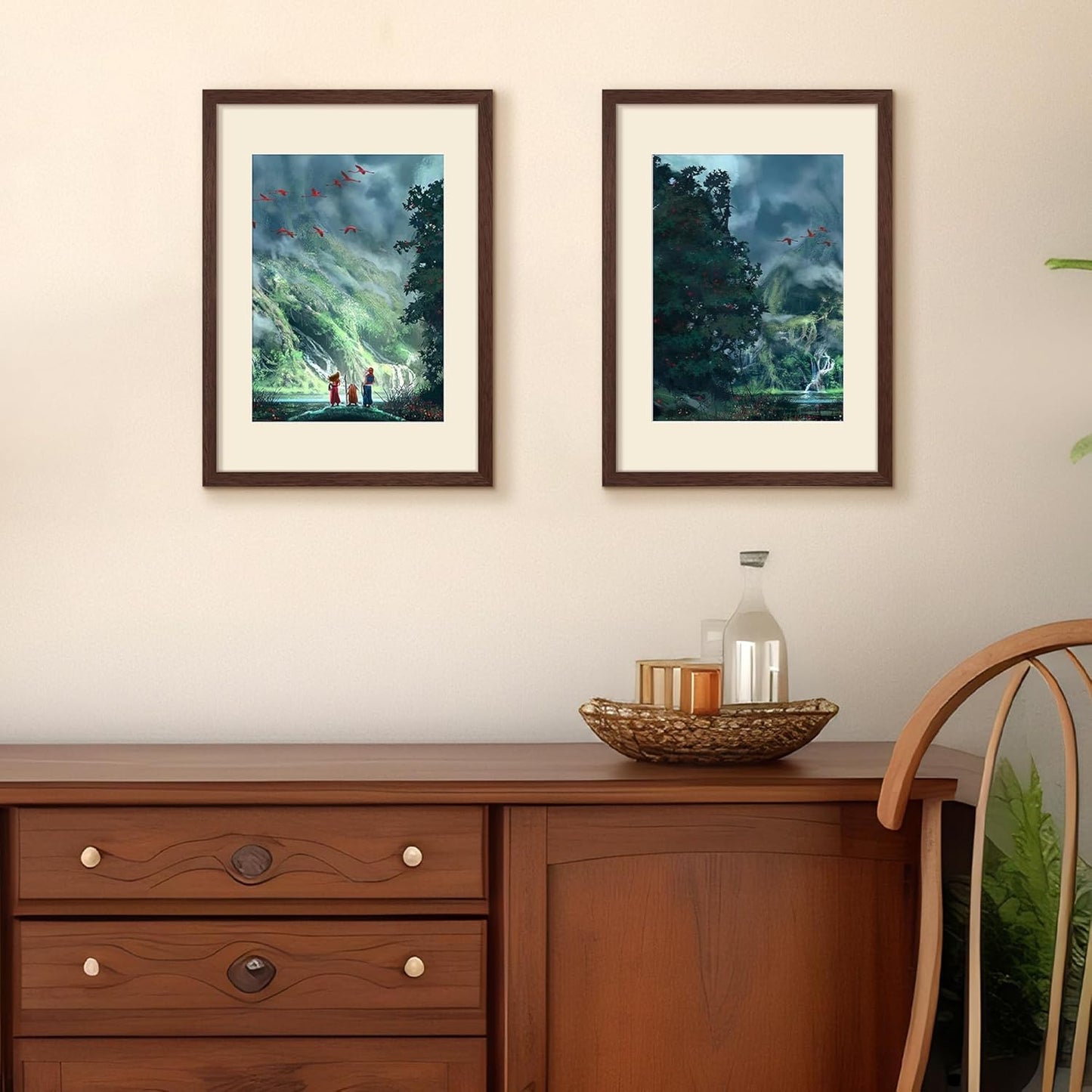 Upsimples A3 Picture Frame - Display 8.3x11.7 Photos with Mat or 11.7x16.5 Without | Brown, 1 Pack